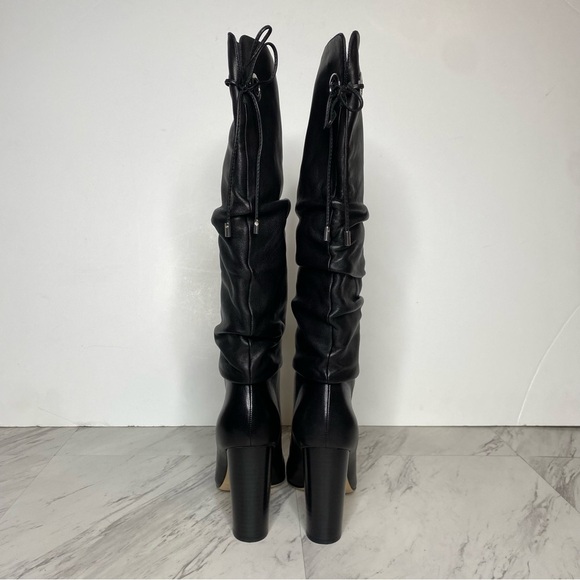 Paige Black Leather Slouchy Pointy Toe Tall Boot 6 1/2 - Picture 3 of 16